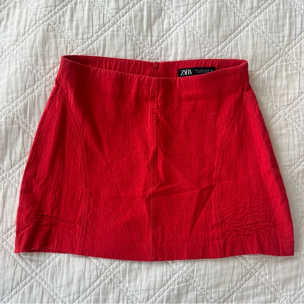 Red mini skirt